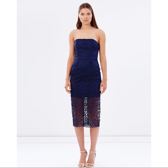 NICHOLAS Blue Strapless Dress. C - Picture 2 of 7